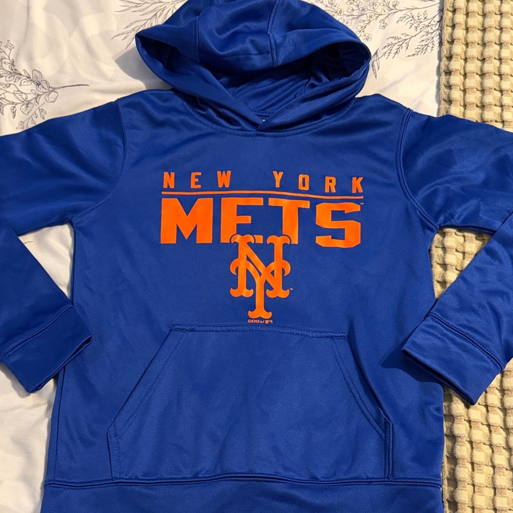 New York Mets Kids' Royal Blue Hoodie with Orange Logo